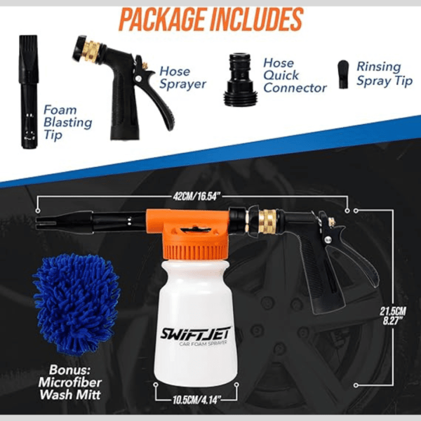 SwiftJet Car Wash Foam Gun + Microfiber Wash Mitt - Image 3