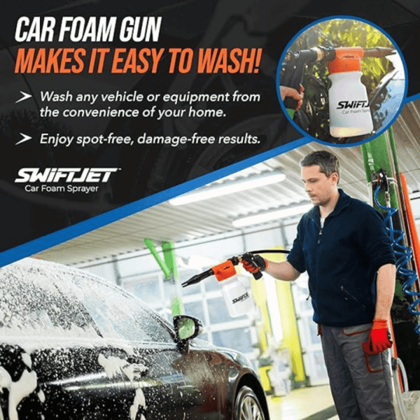 SwiftJet Car Wash Foam Gun + Microfiber Wash Mitt - Image 2