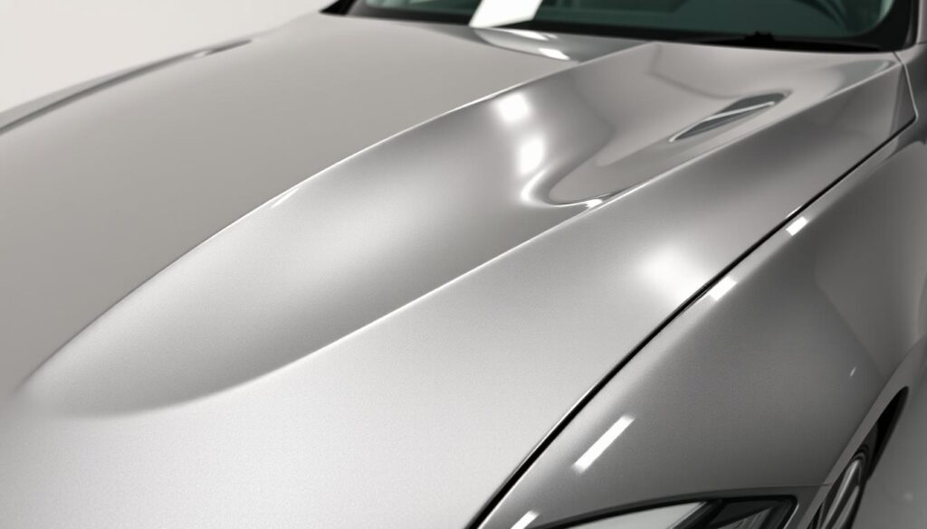 A pristine, shiny car with a flawless ceramic coating, captured in a clean, well-lit studio setting. The car's surface reflects the soft, diffused lighting, creating a mesmerizing, mirror-like finish. The ceramic coating appears as a thin, transparent layer, subtly enhancing the car's existing colors and giving it a deep, glossy sheen. The image focuses on the car's front quarter, showcasing the ceramic coating's ability to protect and preserve the paint. The background is a simple, neutral gray, allowing the car's stunning appearance to take center stage. A pristine, shiny car with a flawless ceramic coating, captured in a clean, well-lit studio setting. The car's surface reflects the soft, diffused lighting, creating a mesmerizing, mirror-like finish. The ceramic coating appears as a thin, transparent layer, subtly enhancing the car's existing colors and giving it a deep, glossy sheen. The image focuses on the car's front quarter, showcasing the ceramic coating's ability to protect and preserve the paint. The background is a simple, neutral gray, allowing the car's stunning appearance to take center stage.